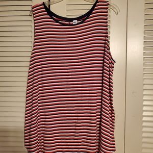 Red, white and blue striped tank top